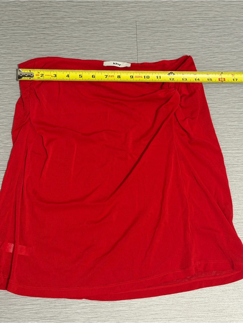 KHY Red Ruched Drape Mini Skirt Kylie Jenner Collection NWOT - Picture 6 of 6